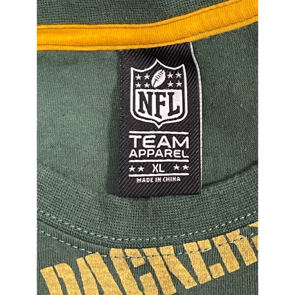 NFL Green Bay Packers Shirt Green Bay FTBL Diagonal Spell Out All Over Print XL - Picture 2 of 3